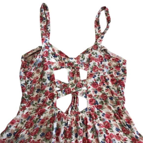 Urban Outfitters Staring At Stars Cross-back Romper 90s Floral Backless Playsuit - Picture 15 of 16